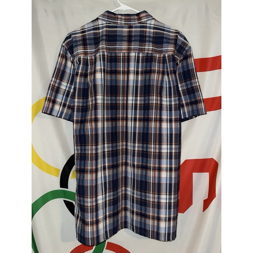 Patagonia Button Up Shirt Mens Large Plaid Short Sleeve Seersucker Hiking - Picture 5 of 7